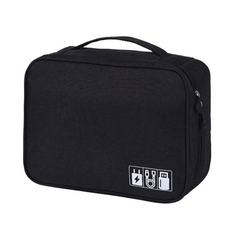 pochette de rangement de cable pour voyager - Noir