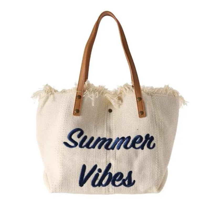 sac de plage pour femme - Blanc crème