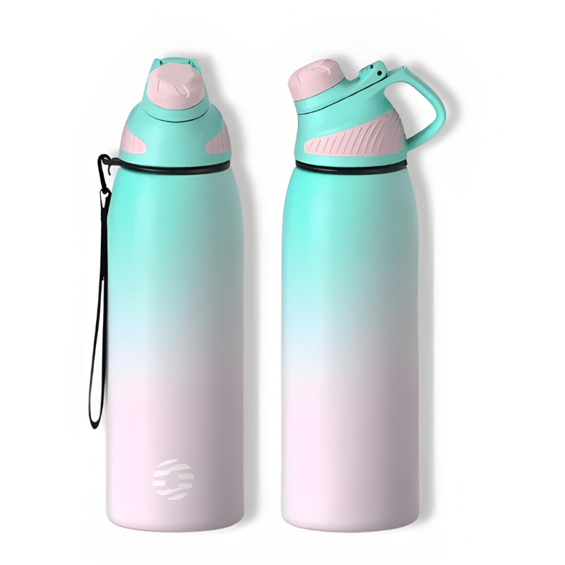 Bouteille Isotherme 1l - Turquoise Dégradé Lavande - 1000 ml 