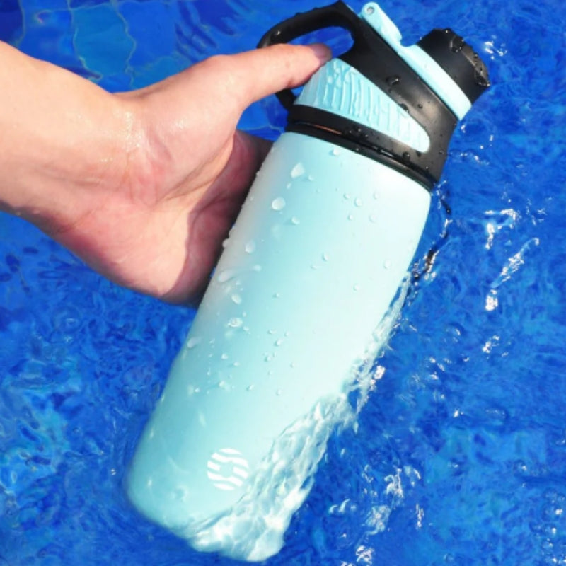 Bouteille Isotherme 1l portée à la main - Turquoise Dégradé Lavande - Bleu Marine - Noir - Vert - Lavande