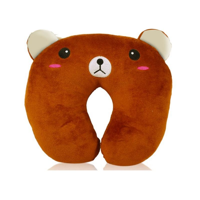 coussin nuque voyage gonflable - Ours marron