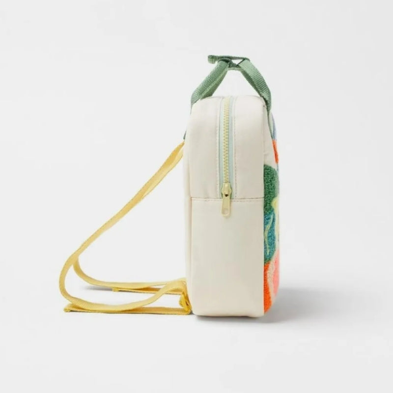 Petit Sac a Dos Enfant vue latérale fermeture zippée - Motifs Multiples - Motif Dinosaure - Motif Espace - Motif Fleurs
