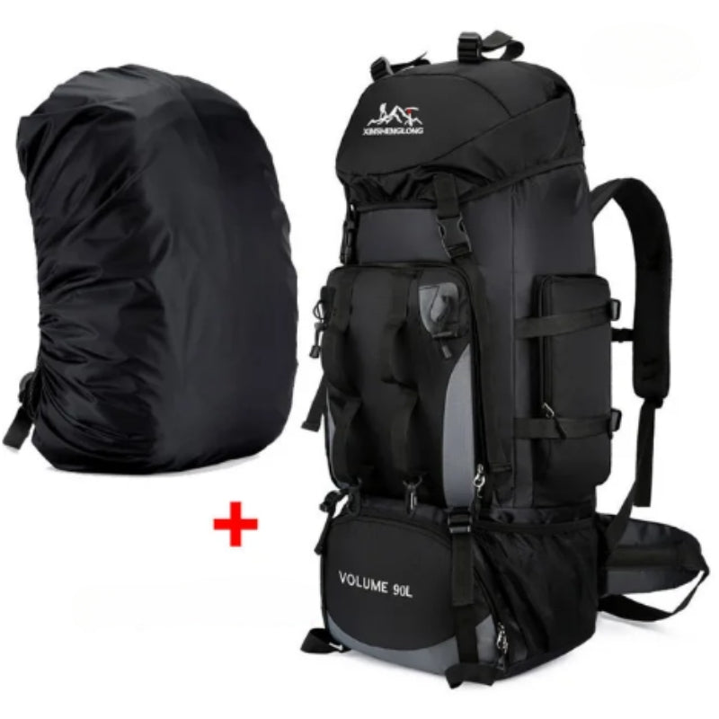 Sac à Dos Trekking - Noir - Avec Housse Imperméable