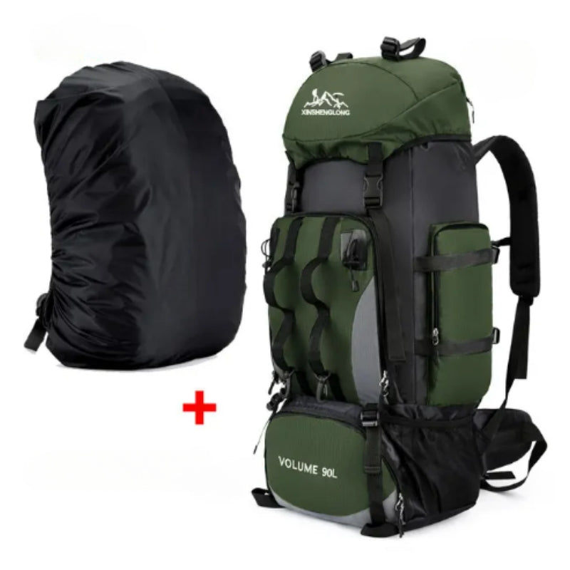 Sac à Dos Trekking - Vert - Avec Housse Imperméable