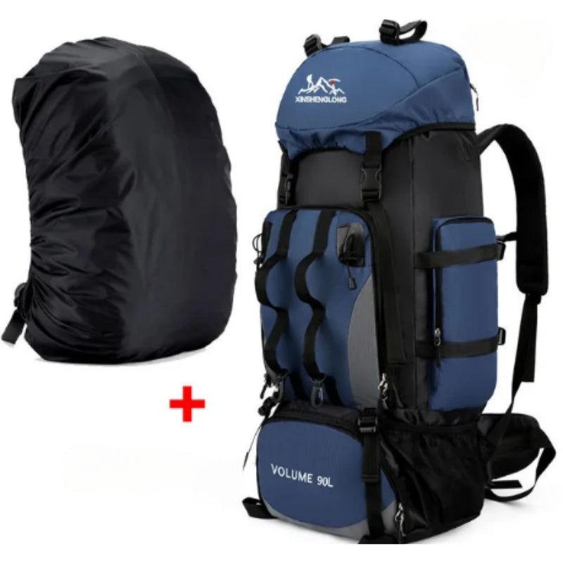 Sac à Dos Trekking - Bleu Marine - Avec Housse Imperméable