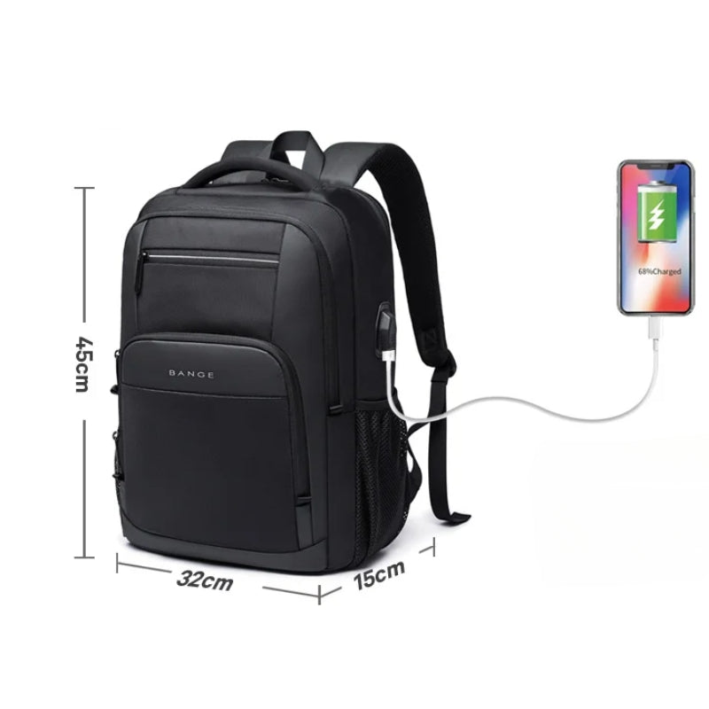 Sac à Dos de Travail Homme gros plan sur le sac - Gris - Noir - Bleu Marine