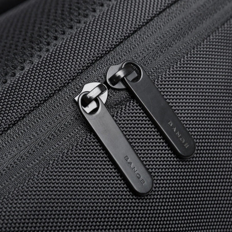 Sac à Dos de Travail Homme gros plan fermeture zippée - Gris - Noir - Bleu Marine