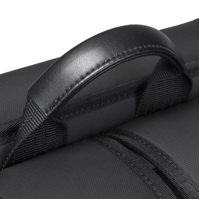 Sac à Dos Ordinateur Homme Luxe gros plan poignée - Noir - Gris