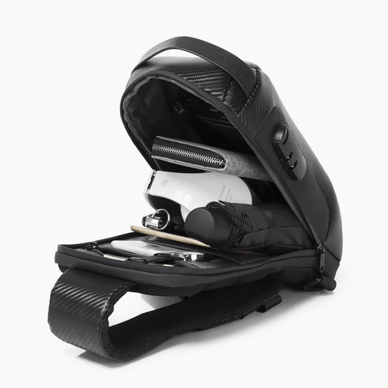Sac Bandoulière Homme compartiment ouvert - Bronze - Noir