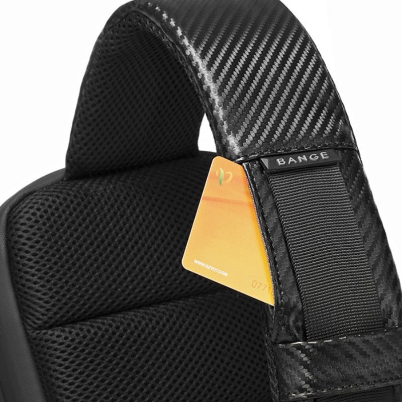 Sac Bandoulière Homme détail de la sangle - Bronze - Noir