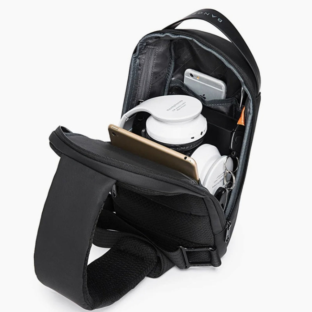 Sac De Poitrine Homme compartiment ouvert - Bleu Marine - Gris - Noir