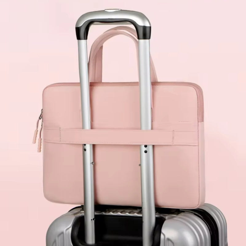 Sacoche Pour Ordi Portable fixée à une valise - Vert - Rose - Beige - Noir - Gris - Bleu