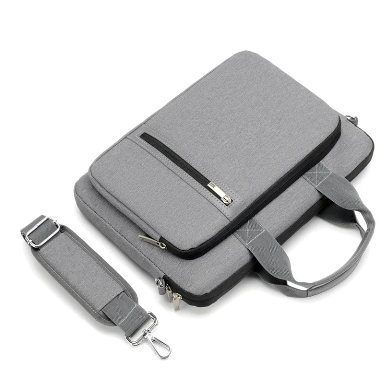 Sacoche Ordi 15 Pouces gros plan fermeture zippée - Gris - Noir