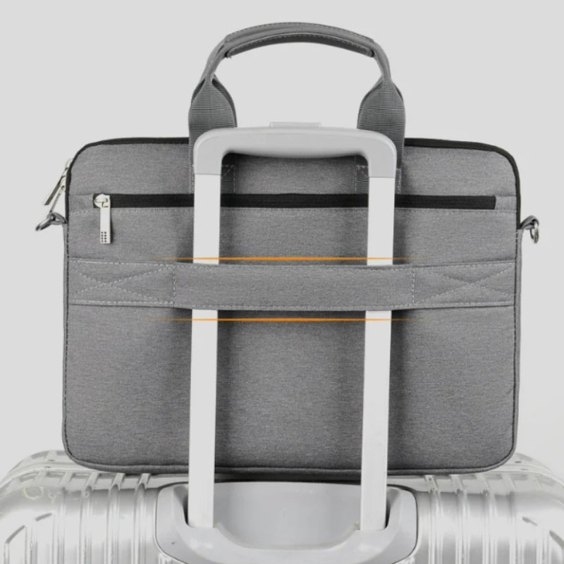 Sacoche Ordi 15 Pouces fixée à une valise - Gris - Noir