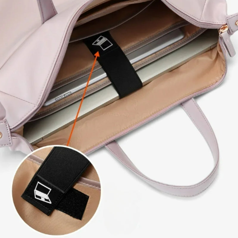 Sac à Main Ordi Femme compartiment ouvert - Rose - Noir