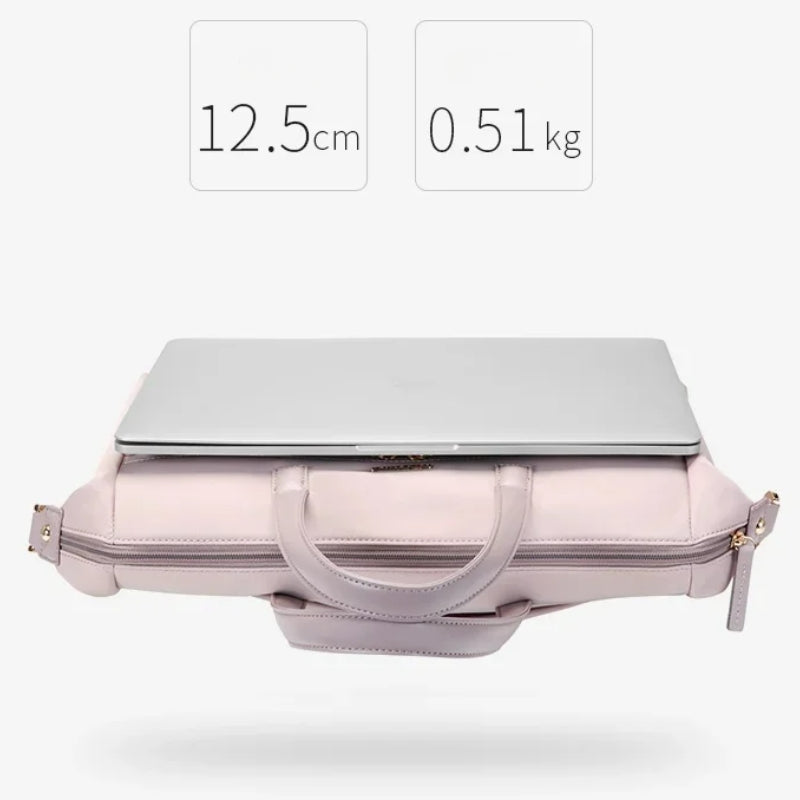 Sac à Main Ordi Femme gros plan fermeture zippée - Rose - Noir
