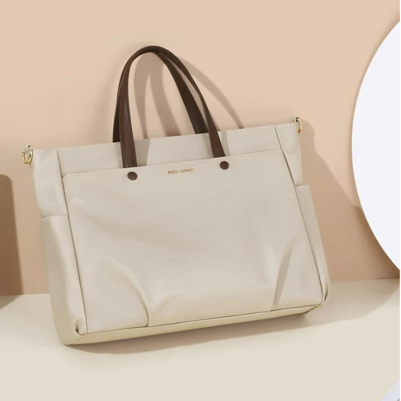 Sac à Main de Voyage Femme gros plan sur le sac - Beige - Rose - Noir