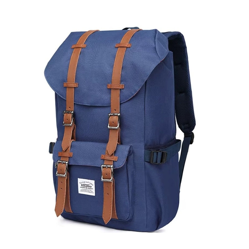 Sac à Dos de Voyage Vintage détails des sangles - Bleu