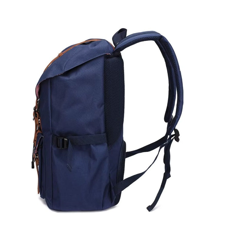 Sac à Dos de Voyage Vintage vue latérale - Noir - Bleu - Gris - Vert