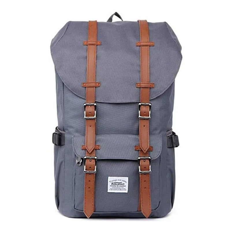 Sac à Dos de Voyage Vintage gros plan sur les sangles - Gris