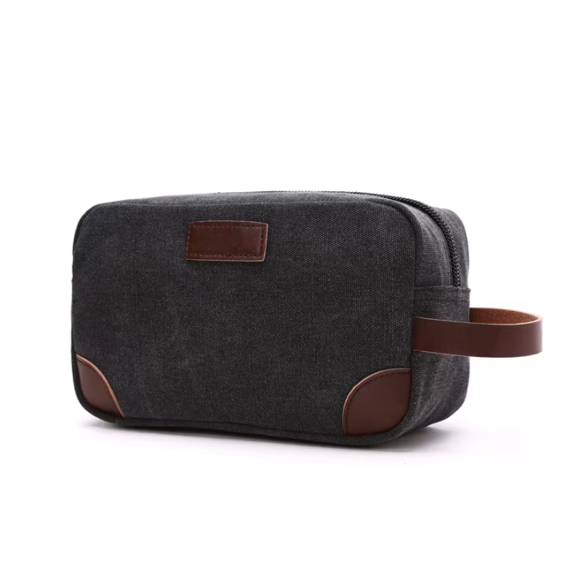 Sac de Toilette Homme gros plan fermeture zippée - Gris