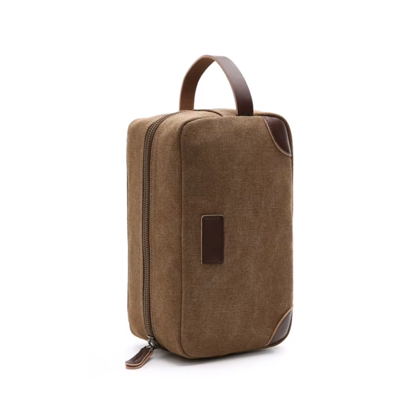 Sac de Toilette Homme gros plan fermeture zippée - Bleu - Gris - Kaki - Noir