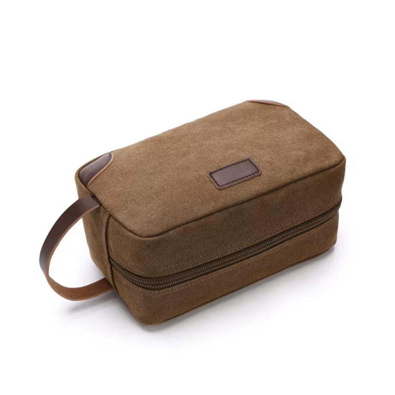 Sac de Toilette Homme gros plan fermeture zippée - Bleu - Gris - Kaki - Noir