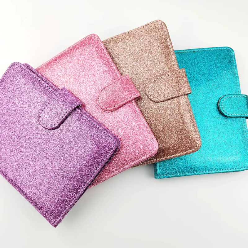 Protège Passeport Paillette quatre articles alignés - Champagne - Rose - Violet - Bleu