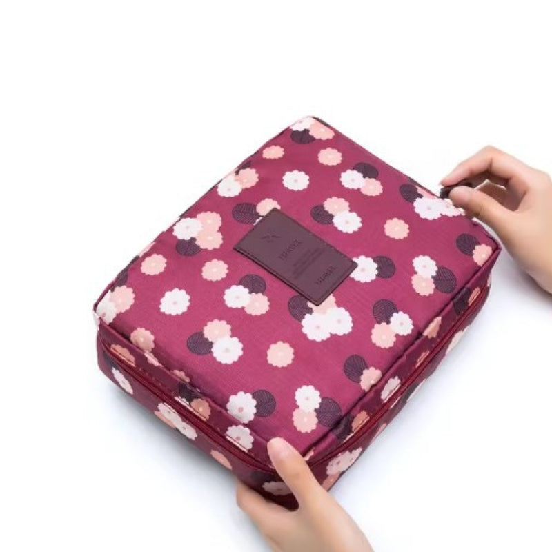 Trousse de Toilette Originale Voyage - Bordeaux et Fleurs