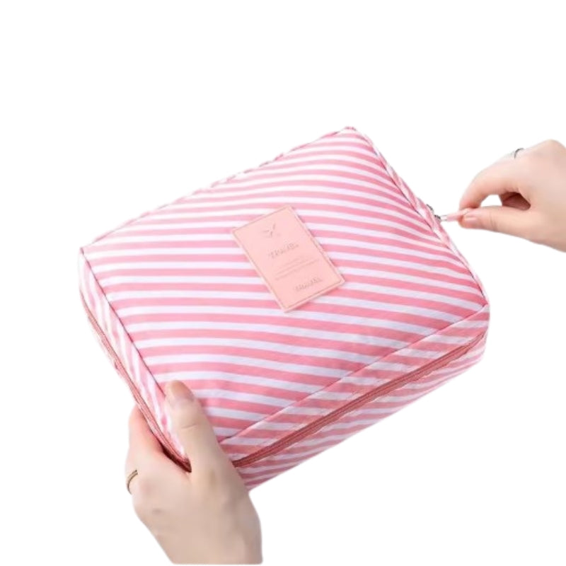 Trousse de Toilette Originale Voyage - Rose à Rayures