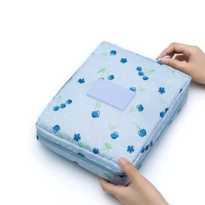 Trousse de Toilette Originale Voyage - Bleu et Cerises