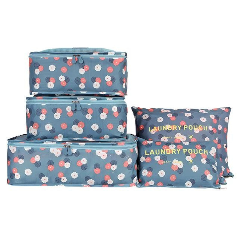 sac organisateur pour valise - Bleu Motifs à Fleurs