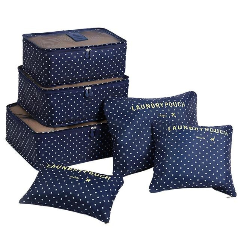 sac organisateur valise - Bleu Marine Motifs à Pois