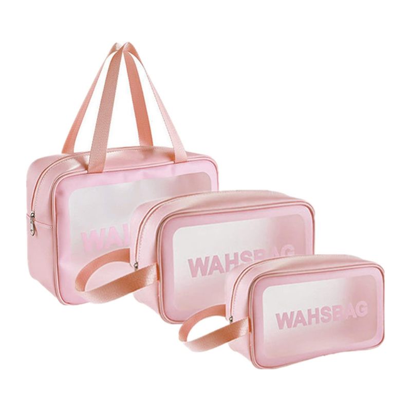trousse de toilette avion soute - Noir - Rose - Blanc