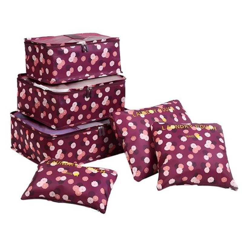 organisateur de sac de voyage - Rouge Motifs à Fleurs