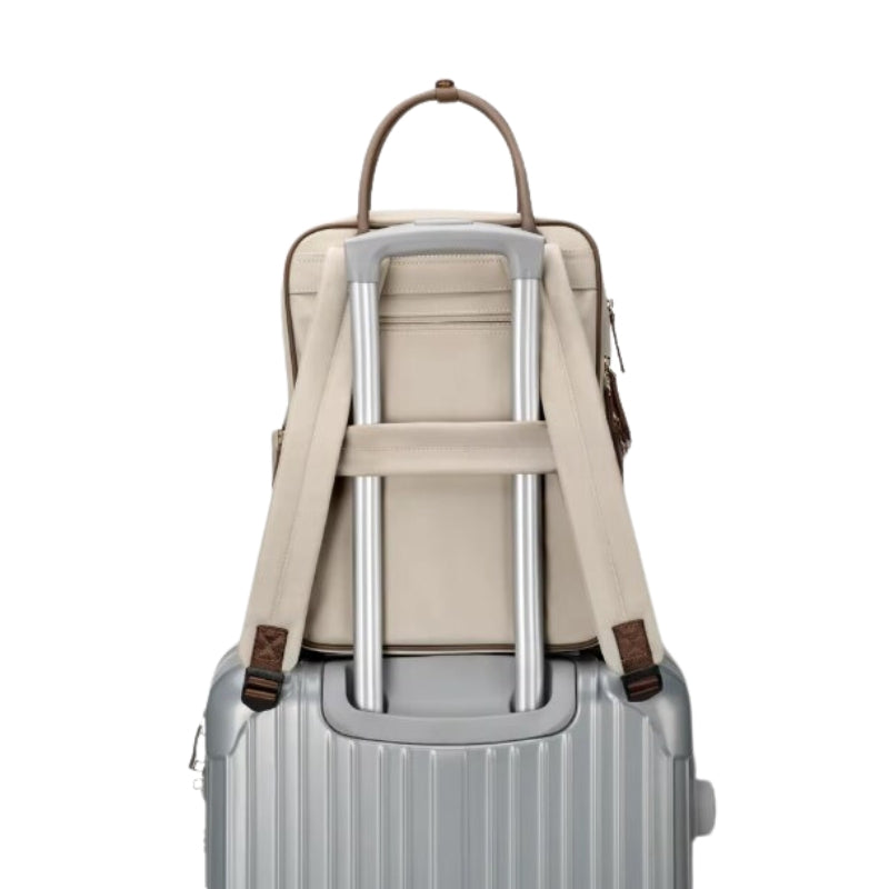 Sac à Dos Ordinateur Femme Chic sac sur valise - Beige - Noir