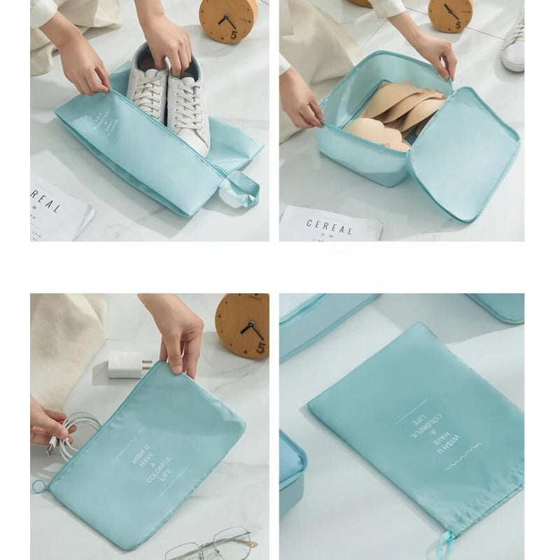 Bagage Organisateur quatre articles visibles - Turquoise - Bleu Marine - Bleu Clair - Beige - Noir - Gris - Rose