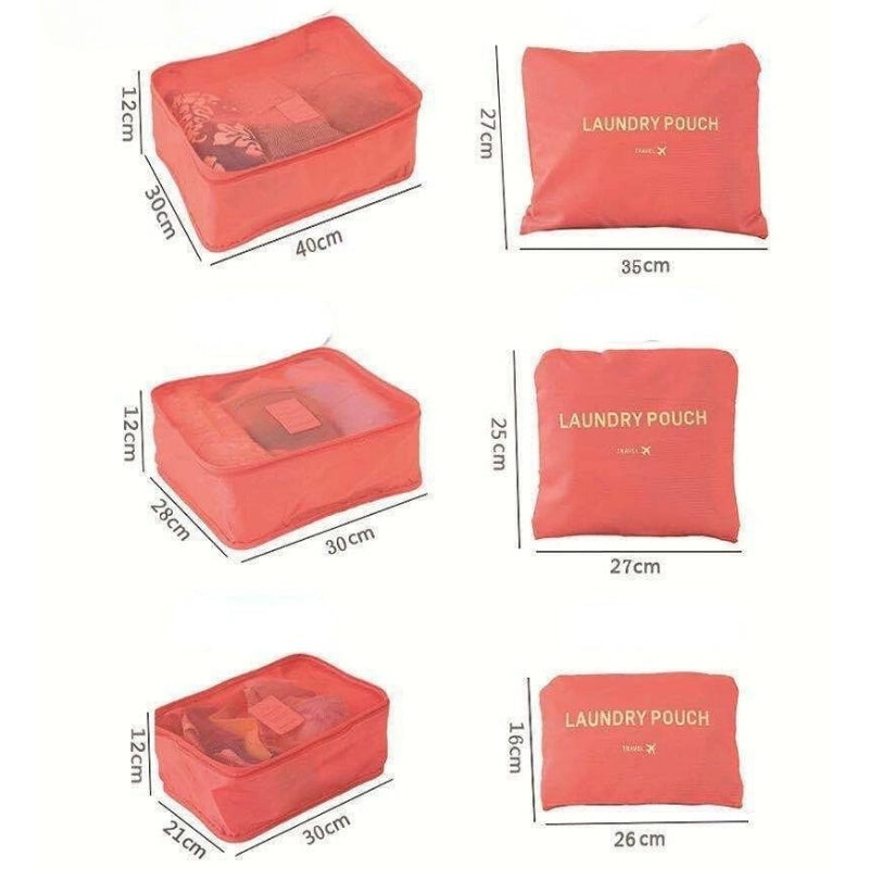 Kit Organisateur De Bagage six articles visibles - Gris - Bleu Ciel - Bleu - Noir - Rose - Bordeaux