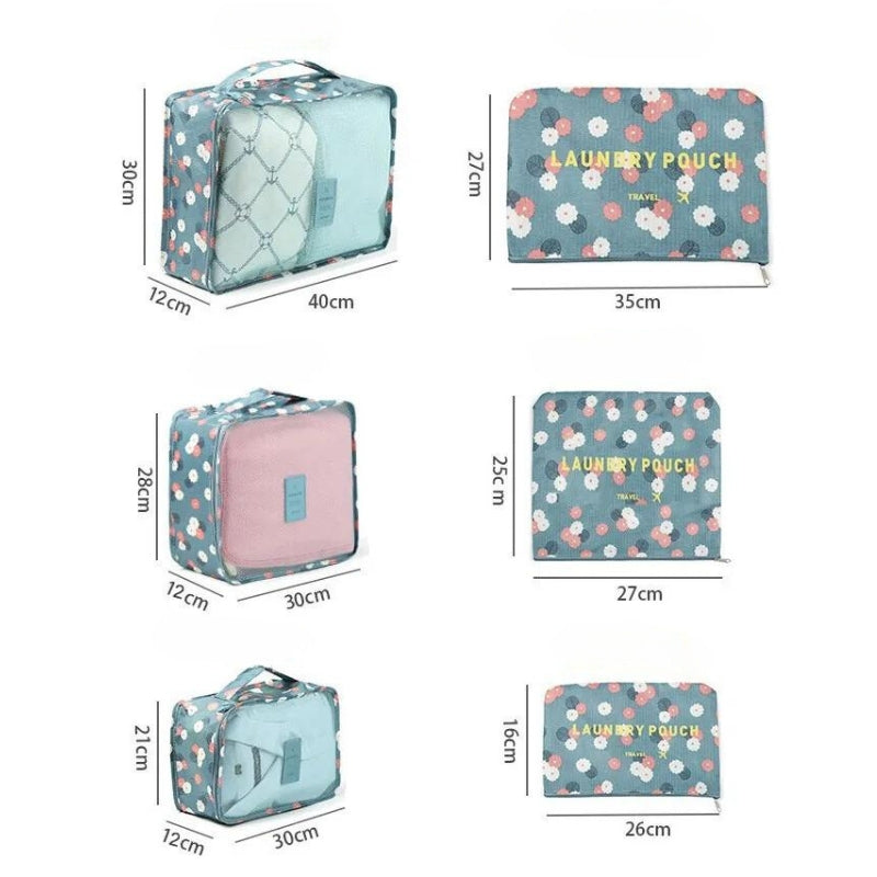 Sac Organisateur De Bagage quatre tailles alignées - Rouge Motifs à Fleurs - Imprimé Léopard Rose - Bleu Marine Motifs à Pois - Bleu Motifs à Fleurs - Bleu Marine Motifs à Fleurs - Bleu Motifs à Étoiles - Rose Motifs à Fleurs