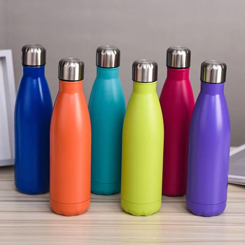 gourde isotherme pour enfant - Noir - Vert - Rose - Bleu - Bleu Clair - Bleu Ciel - Jaune - Violet - Orange - Blanc - Rouge - Gris - Or