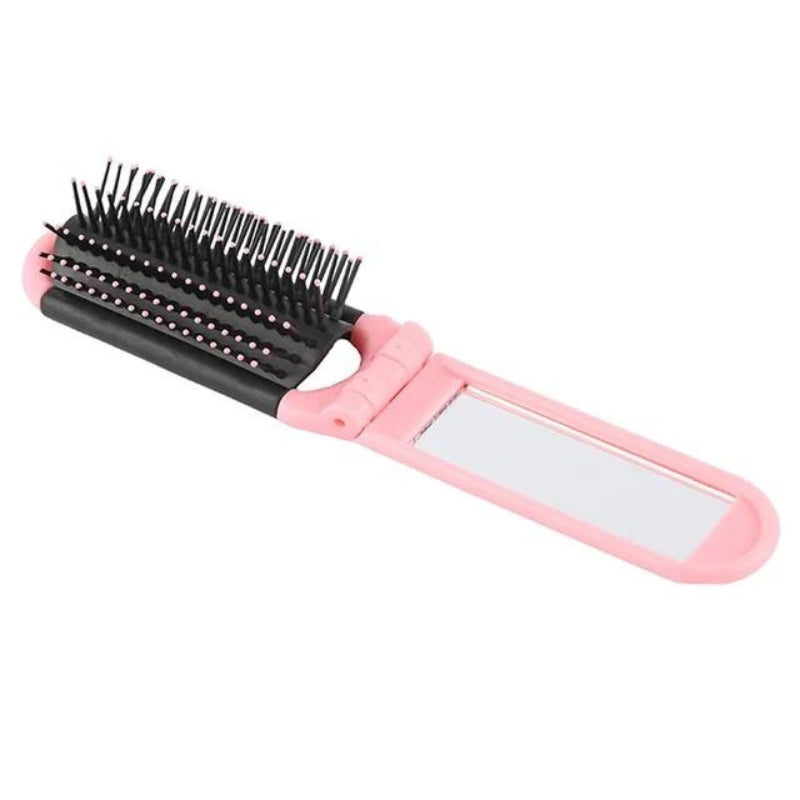 brosse et miroir vintage - Rose