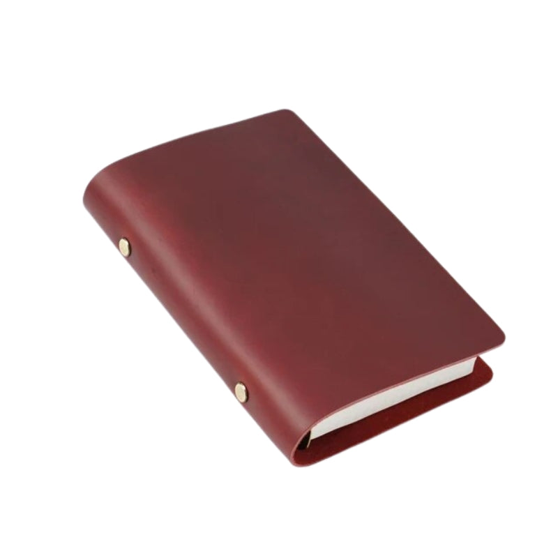carnet couverture cuir souple - Marron / Rouge