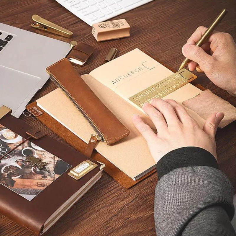 carnet de notes vintage - Noir - Marron Foncé - Marron - Vert - Bleu - Rouge - Violet