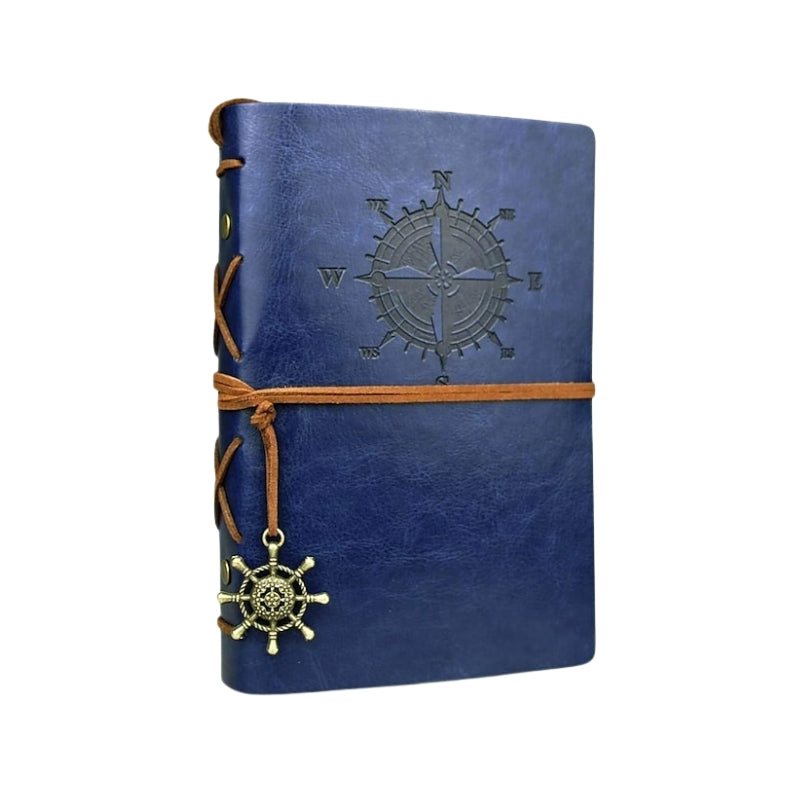 carnet de voyage en cuir - Bleu