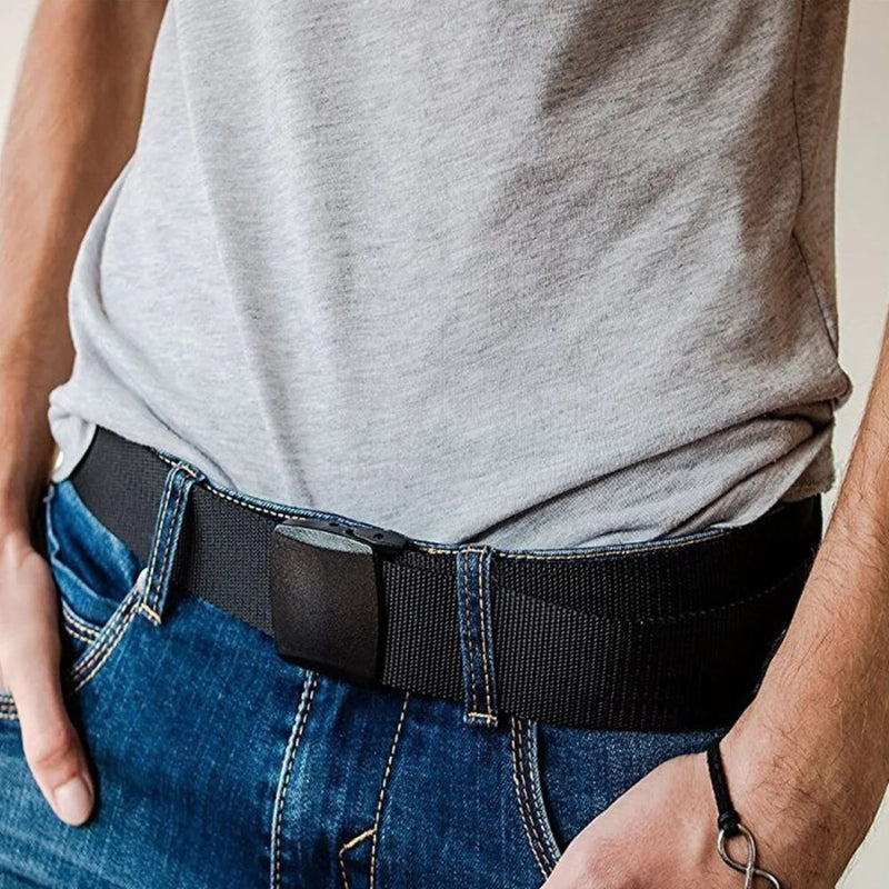 ceinture cache billet cuir - Bleu - Kaki - Noir - Gris - Beige