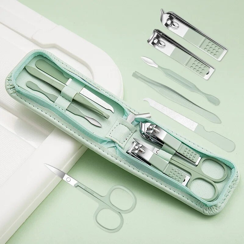 coupe d'ongle - Vert 7 Pièces