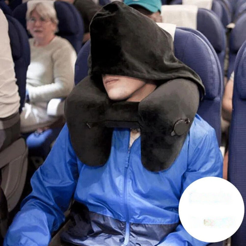 coussin de voyage avion gonflable - Bleu
