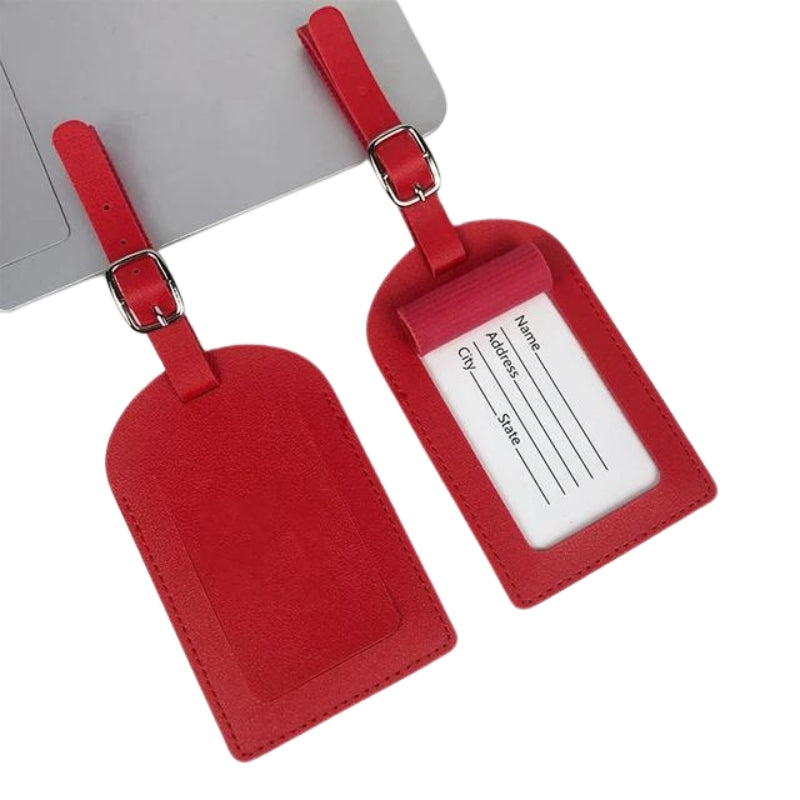 etiquette bagage fun - Rouge 2 Pièces