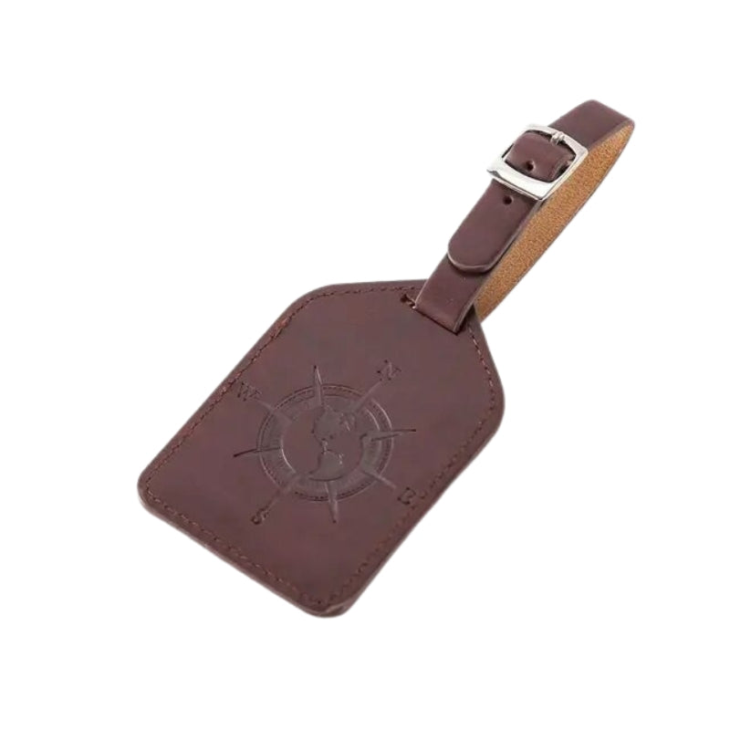 etiquette valise en cuir - Marron Foncé