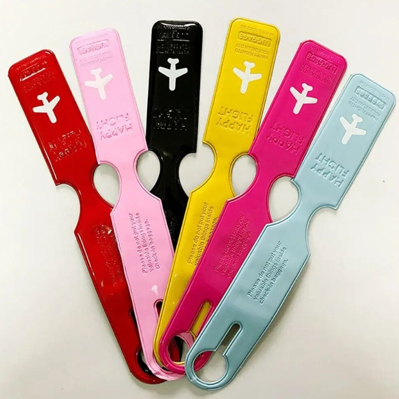 etiquette de valise en plastique - Noir - Bleu - Rose - Fushia - Jaune